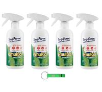 Emulsio Naturale Tergiforno - Limpiador en spray para mousse (4 unidades, limpia a fondo el cristal de chimeneas y hornos, desengrasa y elimina la suciedad sin esfuerzo, 500 ml, incluye llavero Beni
