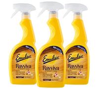 Emulsio Reaviva la madera limpiador en spray para superficies con aceite de almendra y extractos de madera de sándalo alto poder limpiador, acción protectora, perfume de larga duración - 3 botellas de