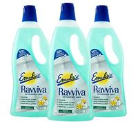 Emulsio Revive Gres - Limpiador de suelos para gres de porcelana brillante u mate fórmula con agente antiredeposito protector, perfume de flores blancas y ylang-ylang de larga duración, 3 botellas de
