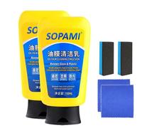 Emulsión limpiadora de película de aceite Sopami,Spray para revestimiento de automóviles Sopami,Spray de cera para pulir y revestir rápidamente automóviles Sopami (Emulsiónx2 piezas)