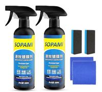 Emulsión limpiadora de película de aceite Sopami,Spray para revestimiento de automóviles Sopami,Spray de cera para pulir y revestir rápidamente automóviles Sopami (Sprayx2 piezas)