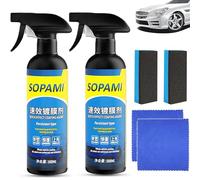 Emulsión limpiadora de película de aceite Sopami,Spray para revestimiento de automóviles Sopami,Spray de cera para pulir rápidamente el automóvil Sopami (Spray*2 piezas)