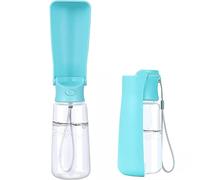 Emwel Botellas de agua plegables para perros, alimentador de agua de 550 ml, dispensador de agua portátil a prueba de fugas, dispensador de agua para cachorros con comedero para mascotas, caminar al