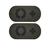 EmWoot 2 parches tipo sangre O+ infrarrojos, reflectantes, corte láser, parche táctico moral con gancho y bucle (2 x 1 pulgada, verde militar)