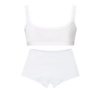 EMY Conjunto de Top y Braguitas para niña de algodón | Ideal para Danza, Gimnasia y Patinaje | Blanco y Negro | Ropa Interior Transpirable, Color