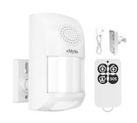eMylo Alarma con Sensor de Movimiento, Sistema de Alarma de Seguridad para el Hogar con Sensor de Movimiento, Sensor Infrarrojo para Interiores, Timbre Portátil, Alarma para Robo, Seguridad