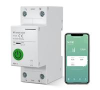 eMylo Disyuntor Inteligente WiFi con Monitor de Energía, AC 220V 63A 2P para Riel DIN, Control Remoto por App TUYA Smart Life, Compatible con Alexa