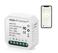 eMylo Módulo Relé WiFi Inteligente Mini 16A 1 Gang, Interruptor Encastrable AC 110-240V, Temporizador, Control Vocal Alexa Google Home, Compatible Tuya Smart Life