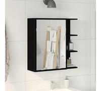 EMYRLXQW Armario de baño con espejo de roble negro, 62,5 x 20,5 x 64 cm, hecho de madera de ingeniería