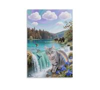 EMYXPAQM Cuadro En Lienzo De Gato Oso Pardo Martín, Impresión En Lienzo Anatolio, Cuadros Decoracion Para Sala De Estar, Dormitorio Regalos Originales 20x30inch(50x75cm)