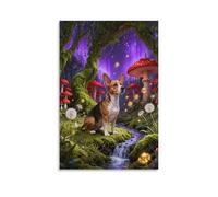 EMYXPAQM Cuadro Sobre Lienzo Beagle Impresión En Lienzo Bosque Mágico Cuadro Moderno Para Sala De Estar Hogar Oficina Regalos Originales 16x24inch(40x60cm)