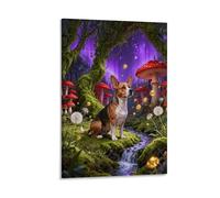 EMYXPAQM Cuadro Sobre Lienzo Beagle Impresión En Lienzo Bosque Mágico Cuadros Decoracion Salon Para Salón Dormitorio Oficina Regalos Originales 12x18inch(30x45cm)