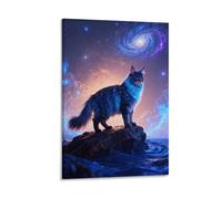 EMYXPAQM Cuadro Sobre Lienzo Gato Maine Coon Impresión En Lienzo Nebulosa de la Superficie del Mar Cuadros Decoracion Salon Para Dormitorio Salón Vestíbulo Regalos Originales 16x24inch(40x60cm)