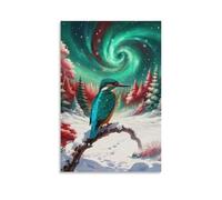 EMYXPAQM Cuadro Sobre Lienzo Martín Pescador Impresión En Lienzo Nebulosa Giratoria Cuadro Moderno Para Oficina Hoteles Baño Regalos Originales 12x18inch(30x45cm)