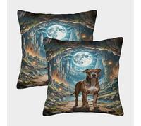 EMYXPAQM Fundas Cojines con American Staffordshire Terrier Juego De 2, Poliéster Suave Funda Almohadón con Cremallera Oculta, Fundas Cuadradas para Sofá, Sala De Estar, 50x50cm