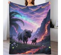 EMYXPAQM Manta De Franela Bisonte, Manta para Sofá con Diseño De Valle de Lava, Mullida Suaves Y Cálidas Manta Decorativa para Niños, Adultos 80x90inch(200x230cm)