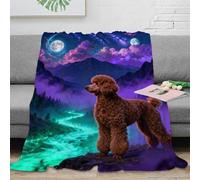 EMYXPAQM Manta Franela Caniche, Manta para Sofá con Diseño De Río del Valle, Suave Y Esponjoso para Mujeres, Adultos, Niños Y Niñas, 70x80inch(180x200cm)