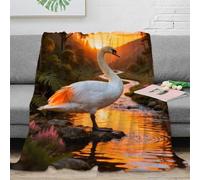 EMYXPAQM Manta Franela Cisne, Manta De Sunset Valle para Sofá Y Cama, Muy Suave Y Cálida para Sofá, Dormitorio, Cama, 80x90inch(200x230cm)