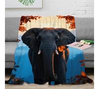 EMYXPAQM Manta Franela Elefante, Manta De Hojas del Valle para Sofá Y Cama, Muy Suave Y Cálida para Sofá, Dormitorio, Cama, 80x90inch(200x230cm)