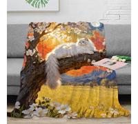 EMYXPAQM Manta Franela Gato Persa, Manta para Sofá con Diseño De Árbol Florido, Mullida Suaves Y Cálidas para Sofá, Dormitorio, Cama, 70x80inch(180x200cm)