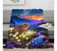 EMYXPAQM Manta Franela Gato Rex Alemán, Manta para Sofá con Diseño De Nebulosa Valle, Acogedora, Esponjosa para Dormitorio, Sofá, Campamento 60x80inch(150x200cm)