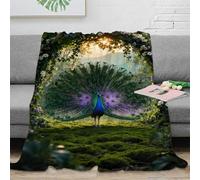 EMYXPAQM Manta Franela Pavo Real, Manta De Florecimiento para Sofá Y Cama, Súper Suave Y Cálida para Mujeres, Adultos, Niños Y Niñas, 60x80inch(150x200cm)