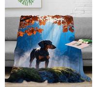 EMYXPAQM Manta Franela Perro Salchicha, Manta De Árbol de Otoño del Valle para Sofá Y Cama, Suave Y Esponjoso Adecuado para Sala De Estar O Sofá 80x90inch(200x230cm)