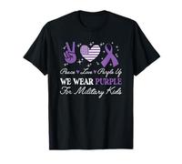 En abril llevamos el mes del niño militar del signo de la paz púrpura Camiseta