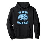 En Abril Nos vestimos de Azul para la Conciencia sobre el Autismo - Diseño del Cerebro Sudadera con Capucha