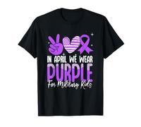 En abril usamos el signo de paz púrpura que apoya a los niños militares Camiseta