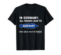 En Alemania Todos los Caminos conducen a la Salida Camiseta gráfica económica, Hombre, Negro, XL