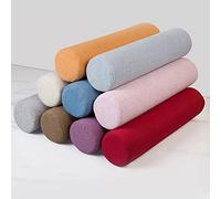 EN AyuL Almohada cilíndrica redonda para la cabeza y el cuello, almohada cilíndrica de lino, almohada de protección para mesita de noche, cojín de apoyo lumbar para sofá, reposabrazos (redondo, 15 x