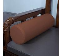 EN AyuL Almohada cilíndrica redonda para sofá, brazo, soporte lumbar para cuello, espalda, columna vertebral, rodilla, cojín para sofá, silla, coche, cama (redonda, 20 x 55 cm, marrón)