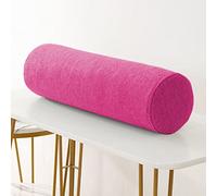 EN AyuL Almohada cilíndrica redonda para sofá, soporte para brazos, cabeza y cuello, almohada lumbar, cojín extraíble para cabecero (12 x 90 cm, rojo rosa)
