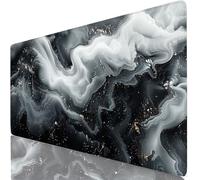 En Blanca Y Negro Alfombrilla Ratón XXL 30x25 cm Mouse Pad Grande Gaming Río Alfombrilla Escritorio Antideslizante, Protector de Mesa para Ordenador y Teclado, Bordes Cosidos, Oficina, Regalo W6-605