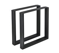 [en.casa] 2 patas de mesa de metal para muebles de 70 x 72 cm con protección para el suelo, color negro