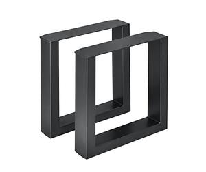 [en.casa] 2 x Conjunto de Patas de Banco Banca Armazón de Asiento Patas con protección para Suelo Acero 40 x 43 cm Negro
