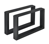 [en.casa] 2 x Conjunto de Patas de Mesa de Centro Armazón de Mesa Auxiliar Patas con protección para Suelo Acero 64 x 40 cm Negro
