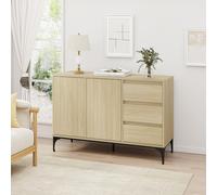 Aparador kistiandi con 3 cajones 77x120x40 cm - efecto roble, claro [en.casa]