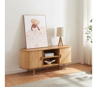 Aparador nordkapp con 2 puertas mdf bambú 140x40x56cm - natural [en.casa] 56 cm