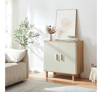 [en.casa] Aparador Ferrersp con 2 Puertas Batientes Armario Multiusos con 2 Compartimentos Cerrados Mueble de TV Tablero en Forma Rectangular MDF Pino 80 x 80 x 40 cm - Roble/Arena