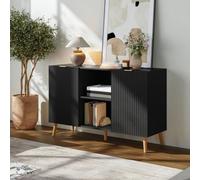 Aparador nand 2 puertas 2 compartimentos 120x40x76cm - negro [en.casa]