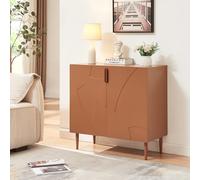 [en.casa] Aparador Starvili para Comedor 2 Puertas con Tiradores Decorativo Mueble de Salón con 2 Compartimentos Cerrados Mueble Auxiliar para Cocina MDF Metal 75 x 76 x 38 cm - Color óxido