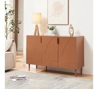 [en.casa] Aparador Starvili para Comedor 3 Puertas con Tiradores Decorativo Mueble de Salón con 4 Compartimentos Cerrados Mueble Auxiliar para Cocina MDF Metal 75 x 115 x 38 cm - Color óxido