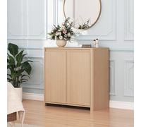 [en.casa] Aparador Takranmaa 2 Puertas 79x79x39 cm Efecto Roble | Armario bajo mueble recibidor multiusos con 2 comaprtimentos cerrados para salón dormitorio entrada organización práctica