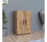 [en.casa] Armario Auxiliar Aparador 2 Puertas con Tiradores y 2 Compartimentos para Dormitorio Cocina Despacho Estable Aglomerado 74 x 49 x 32 cm - Efecto Roble