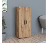 [en.casa] Armario Auxiliar Aparador 2 Puertas con Tiradores y 3 Compartimentos para Dormitorio Cocina Despacho Estable Aglomerado 108 x 49 x 32 cm - Efecto Roble