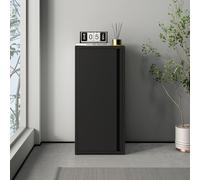 [en.casa] Armario de Oficina Burlöv Archivador de Estudio con 2 Estantes Regulables en Altura Mueble de Oficina con 1 Puerta y 3 Compartimentos Acero 88 x 40 x 35 cm - Negro
