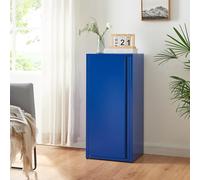 [en.casa] Armario de Oficina Burlöv Archivador de Estudio con 2 Estantes Regulables en Altura Mueble de Oficina con 1 Puerta y 3 Compartimentos Acero 88 x 40 x 35 cm - Azul