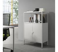 Armario de oficina hailuoto con compartimentos y 2 puertas acero 110 x 70 x 40 cm - gris claro [en.casa]